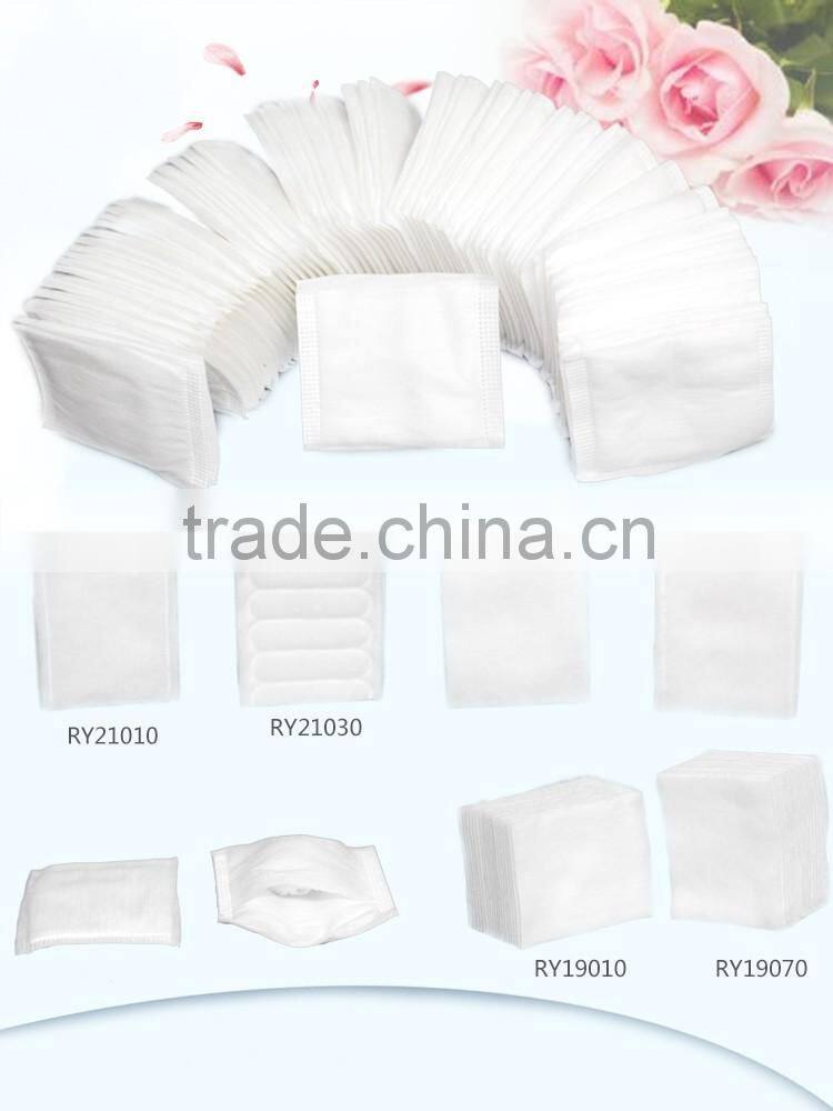 Wholesale cotton white various sizes absorbent cotton makeup pads