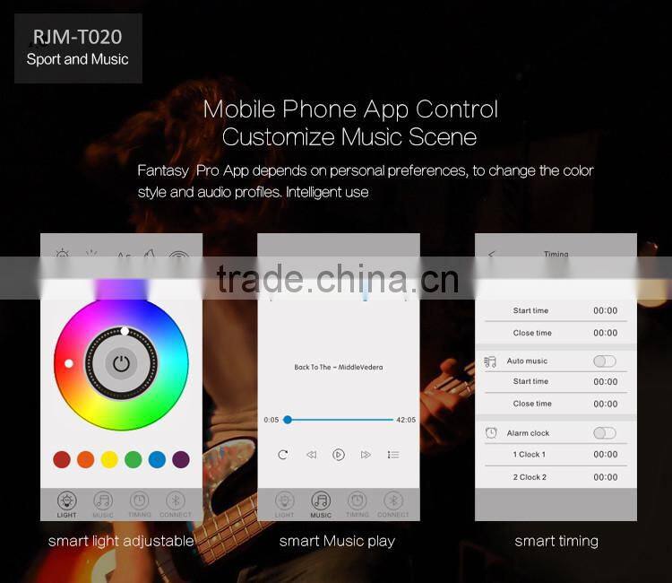 Mini Bluetooth Speaker Smart LED Bed Light Lamp Wireless Music Player