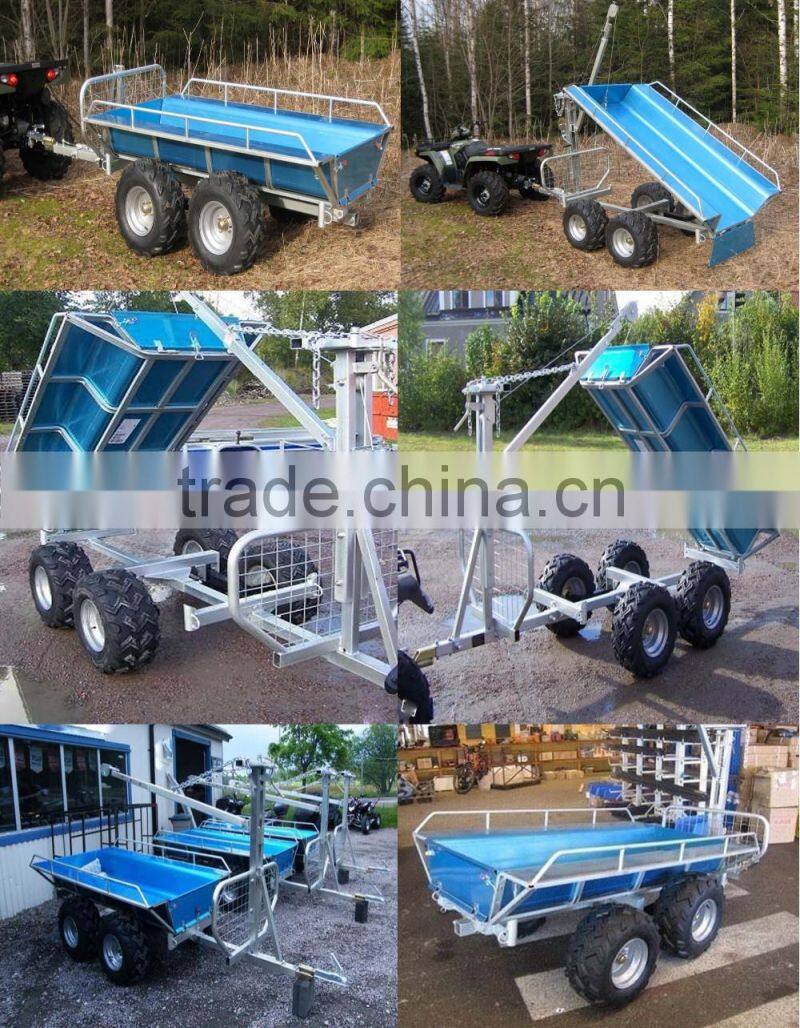 atv wood trailer with manual winch