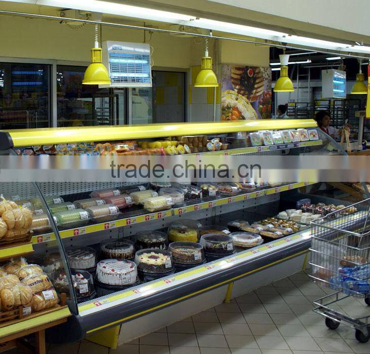 sliding glass front open cake display showcase