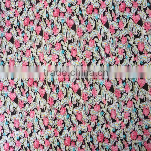 2014 Hot sell colorful design rayon woven fabric for lady dress