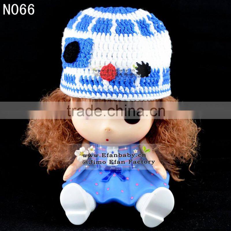 kida fur hats like animal crochet owl bule hat baby