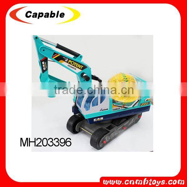 Kids ride on car type plastic free wheel toy excavator