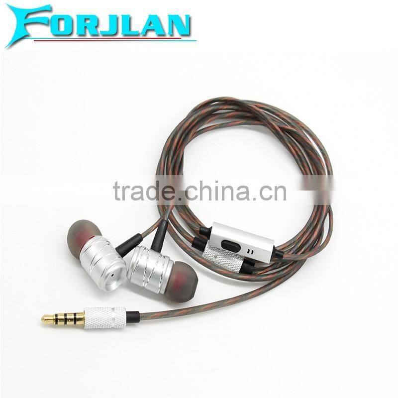 metal wired stereo earbud speaker for iphone