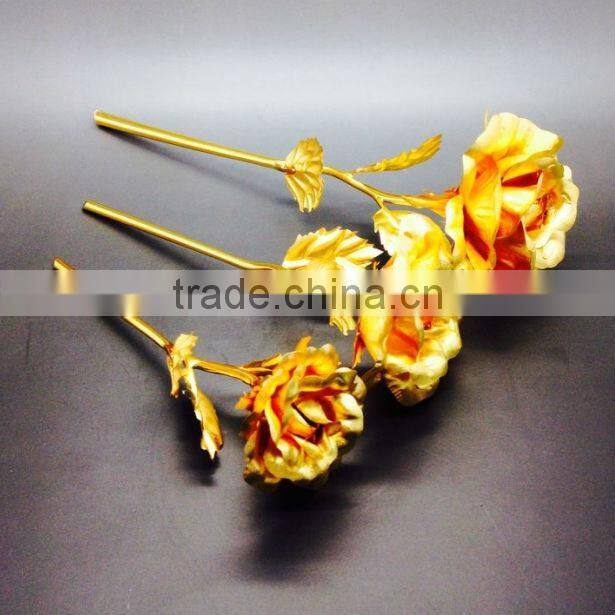 OEM Wedding Decoration Glorious 24k Gold Foil Open Roses