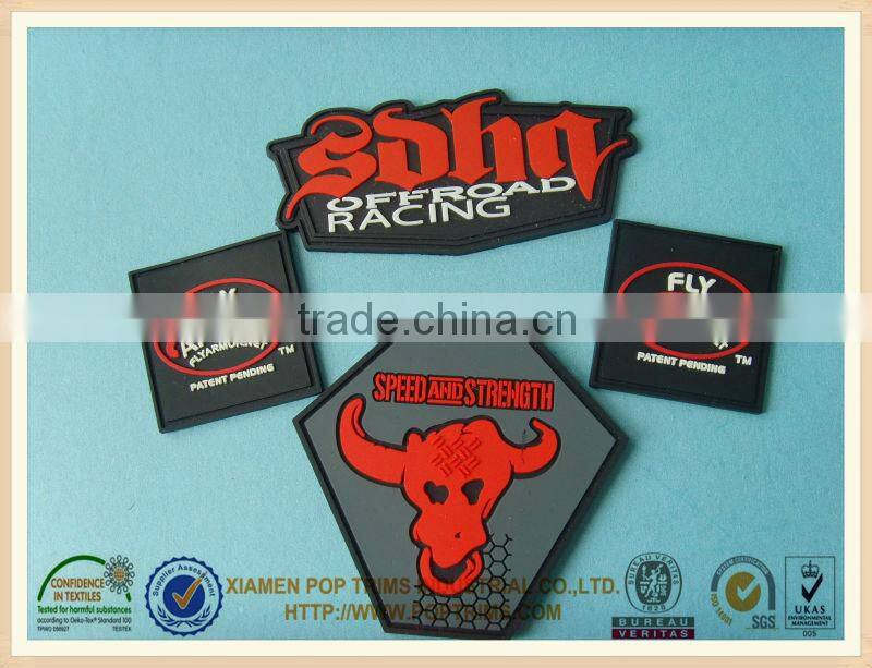 custom logo rubber patch for hat