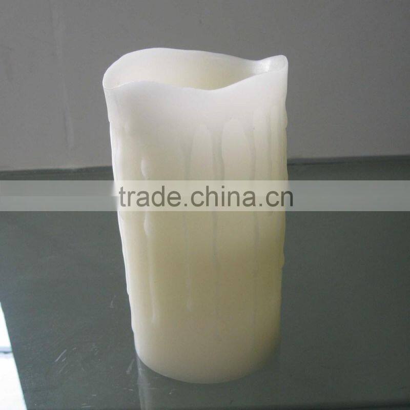 Drip effect good quality wax led pillar realistic fake candle