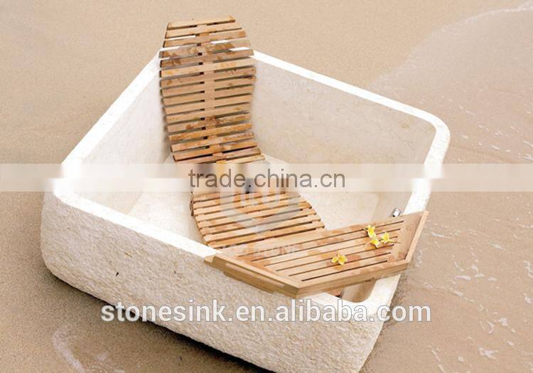 Simple design beige cultured marble tubs