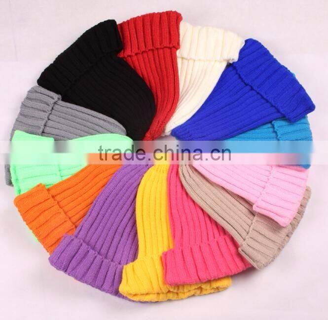 Fashion Custom Knitted Acrylic Winter Beanie Plain Blank Toque Beanie Hat