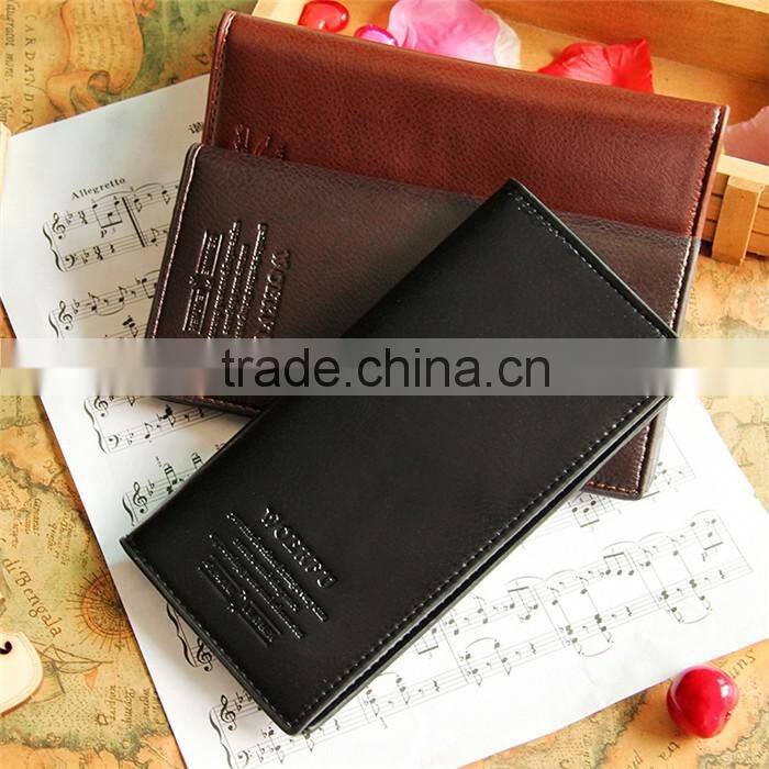 China direct male leather purse men long PU hand wallet