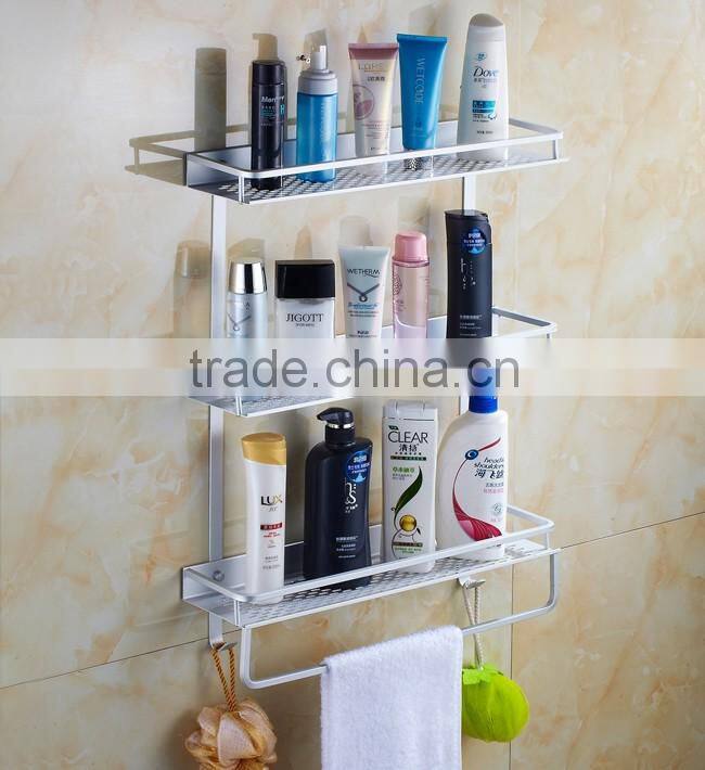hot sale 3-tier Storage Holders Aluminum Wall Bathroom Rack/paper towel holder 12cm-wide