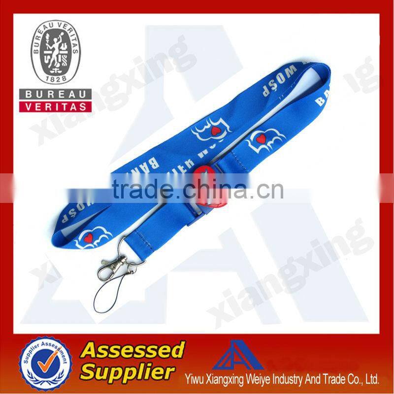 Wholesale nylon cord braiding lanyard neck strap for keychain bulk buy from china