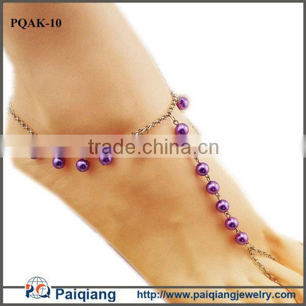 Fashion metal chain handmade antique brass anchor anklet foot jewelry