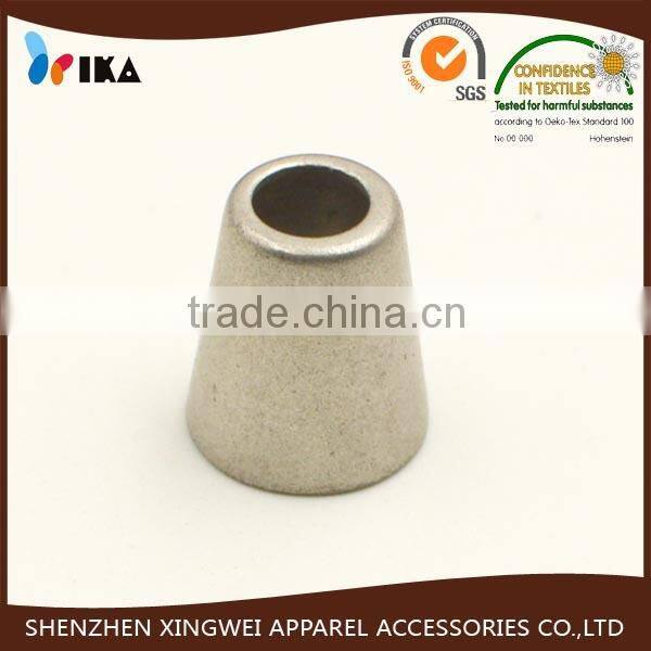 zinc alloy metal rope bell shape end stopper pieces