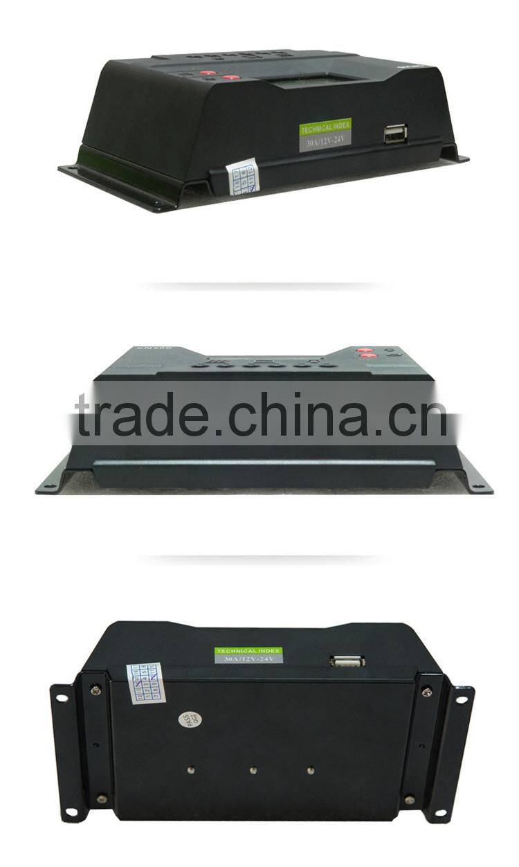 JUTA 30A Solar Charge Controller 12V 24V Auto PWM Charging with USB and LCD Display