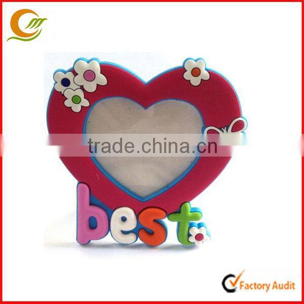 Mini photo frames Heart shaped PVC picture frame with keychain