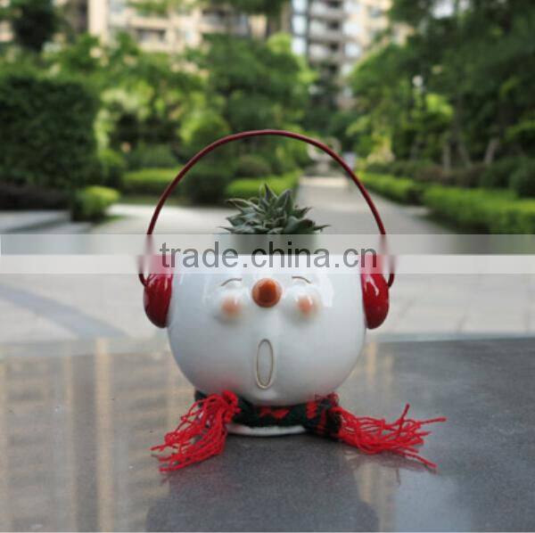 Garden Decoration White Color Small Resin Animal Shape Flower Pot