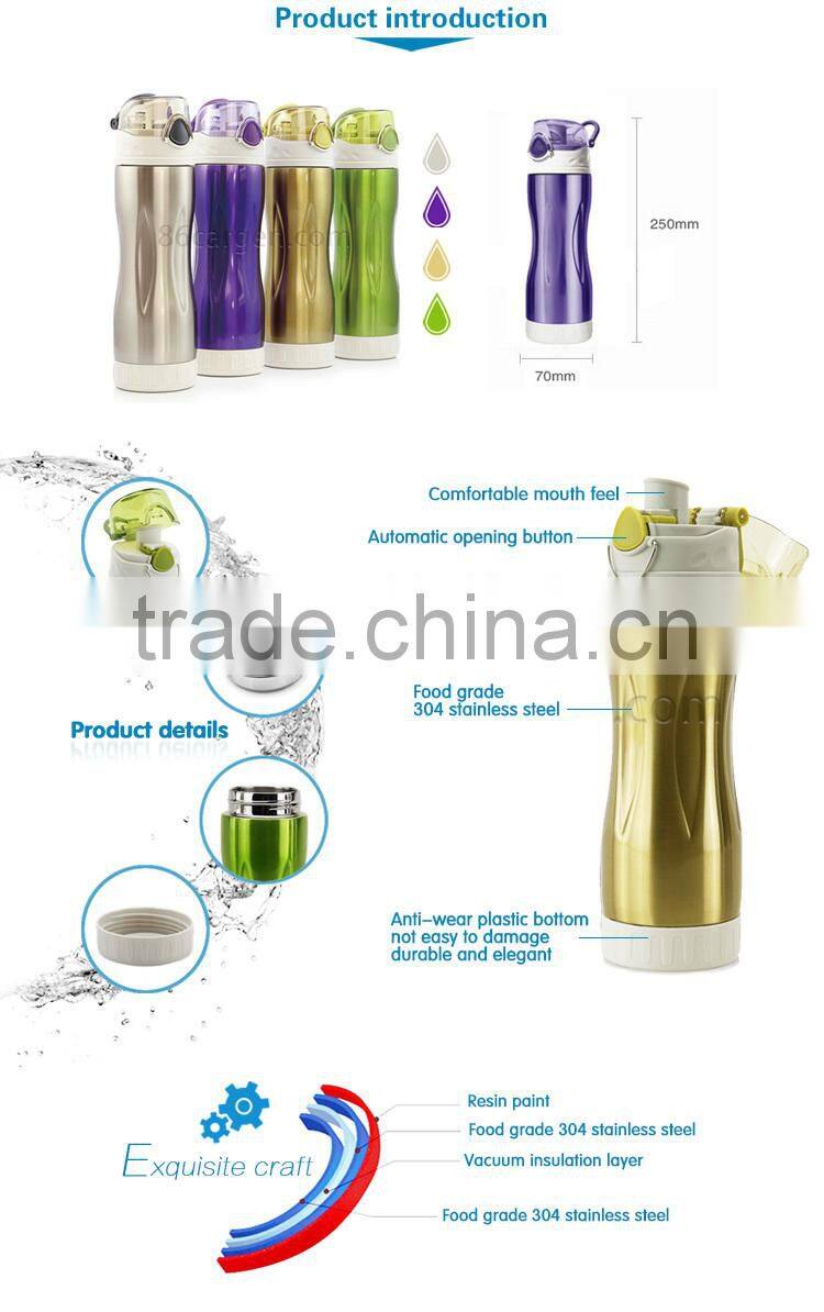 custom logo double wall vacuum stainless steel water bottle