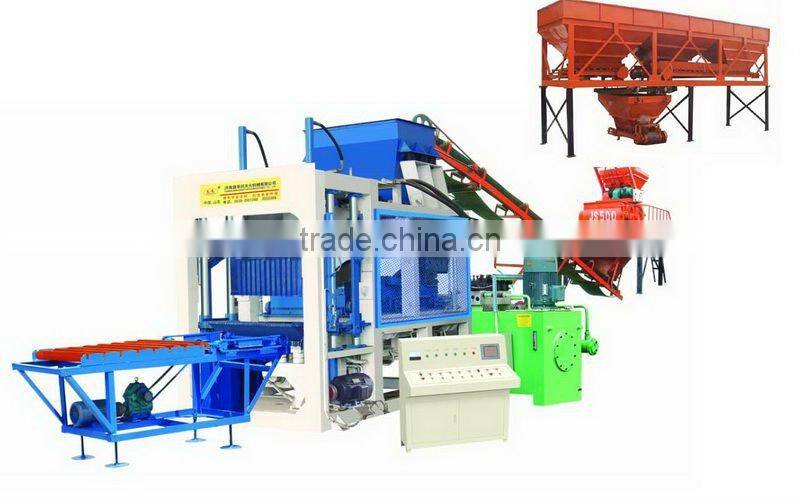 QT6-15 interlocking Full Automatic cement concrete Burning-free Hollow block molding machine