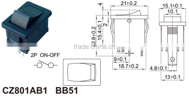 double pole small pin mini rocker switch t120,rocker switch used in Desk USB Mini Fan