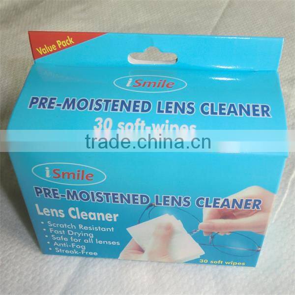 single packed glasses wipe, mobile screen cleaner with wet strength paper