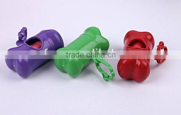 Pet Dog Bone Shape Dispenser Box Garbage Waste Bag Carrier Holder Case