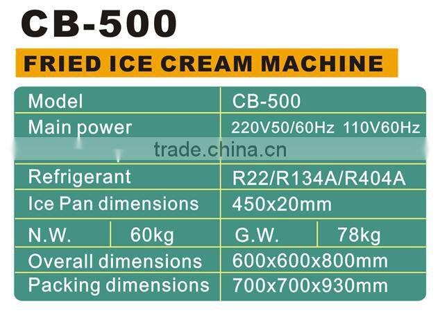 factory supply flat big pan fried ice cream machine with low price promotion before summer