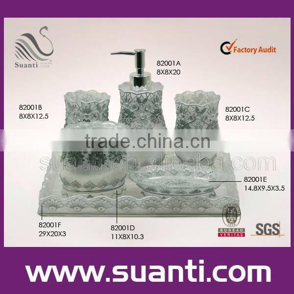 black modern polystone bathroom accessory set china
