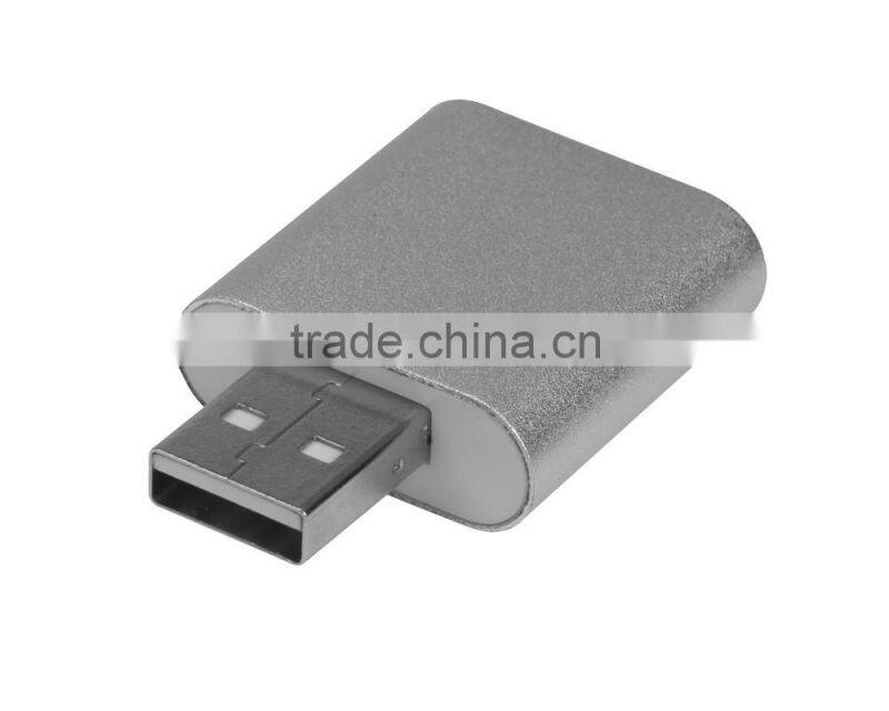 Portable Aluminum External USB Audio Adapter Sound Card driver with Stereo Headphone/Speaker