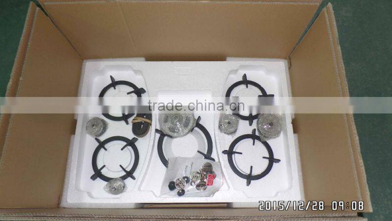 Built-in tempered Glass 5 burners gas stove/gas cooker for sale