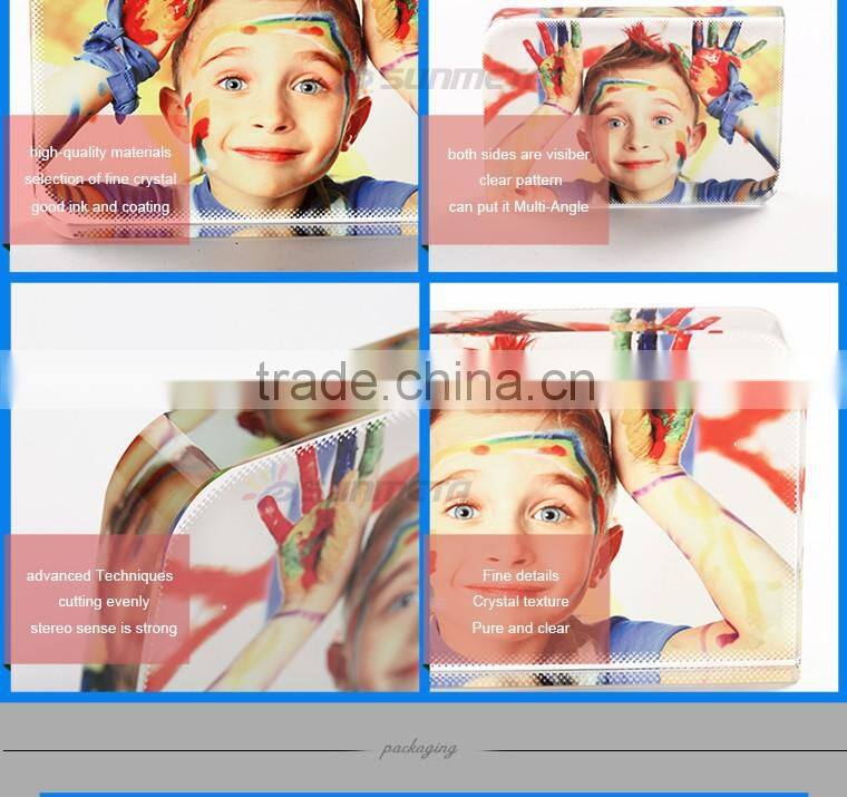 Hotsale L150*H100*W20mm smooth angle square blank sublimation 3d photo crystal