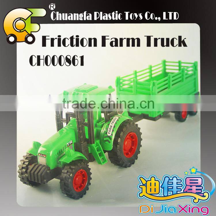 2015 good quality plastic friction farm tractor toys for kid
