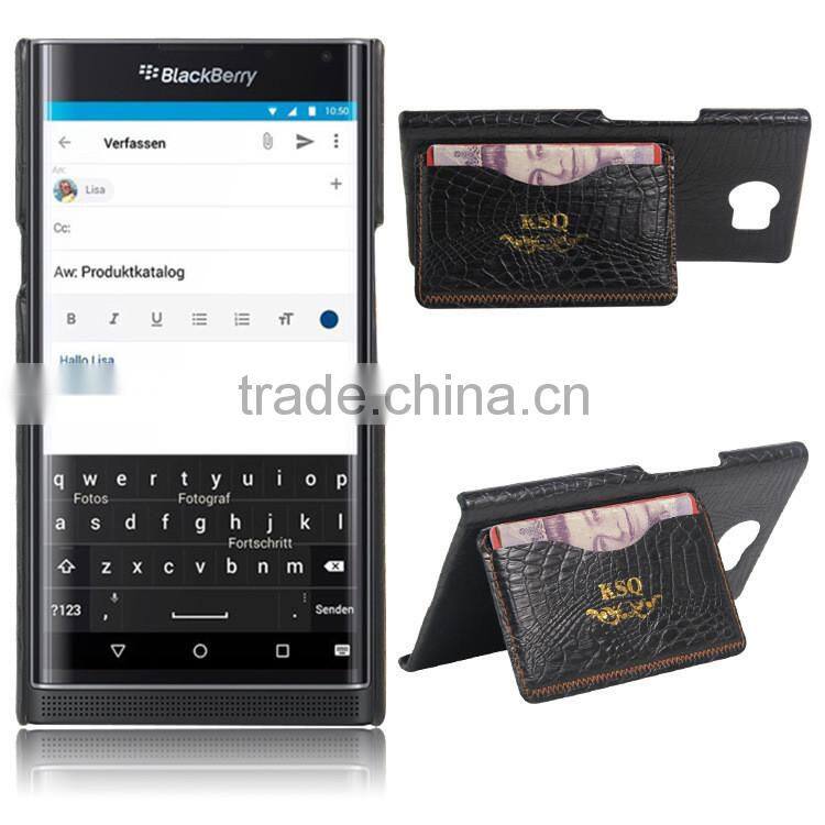 Wholesale Croco PU Leather Housing Case for Blackberry Priv White Cell Phone Casing