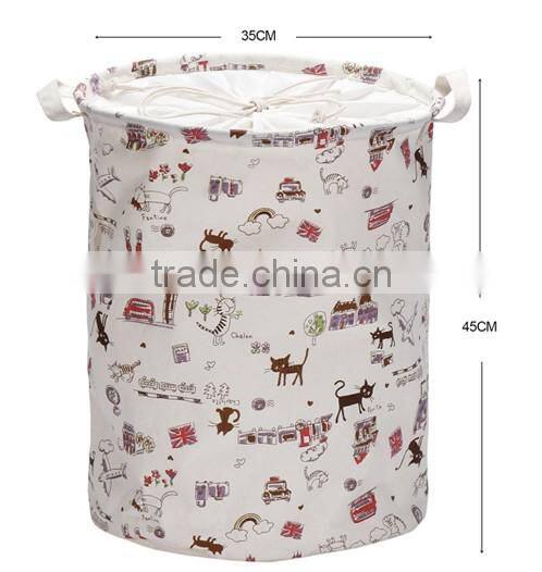 Fashion design folding bag polyester laundry baskets with handles