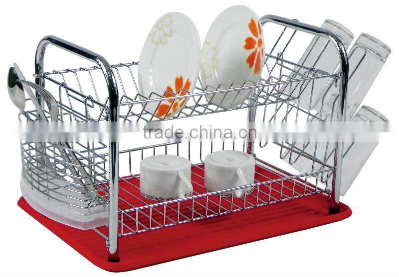 folding dish rack with tray