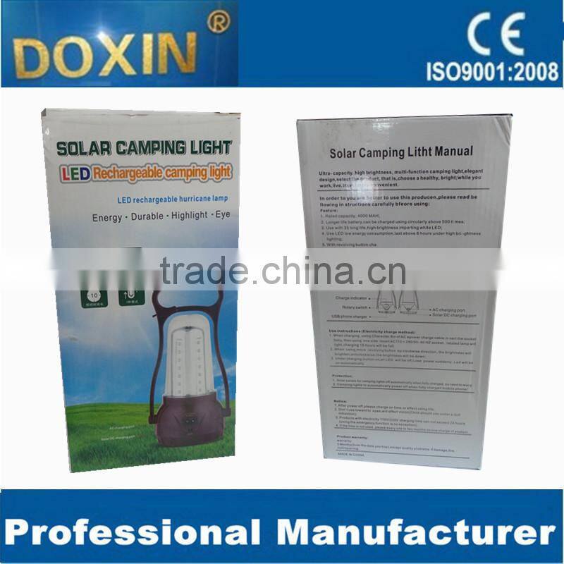 solar LED Rechargeable camping light