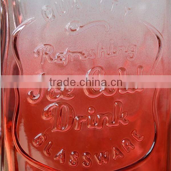 Gradient color mason jar with lid and straw