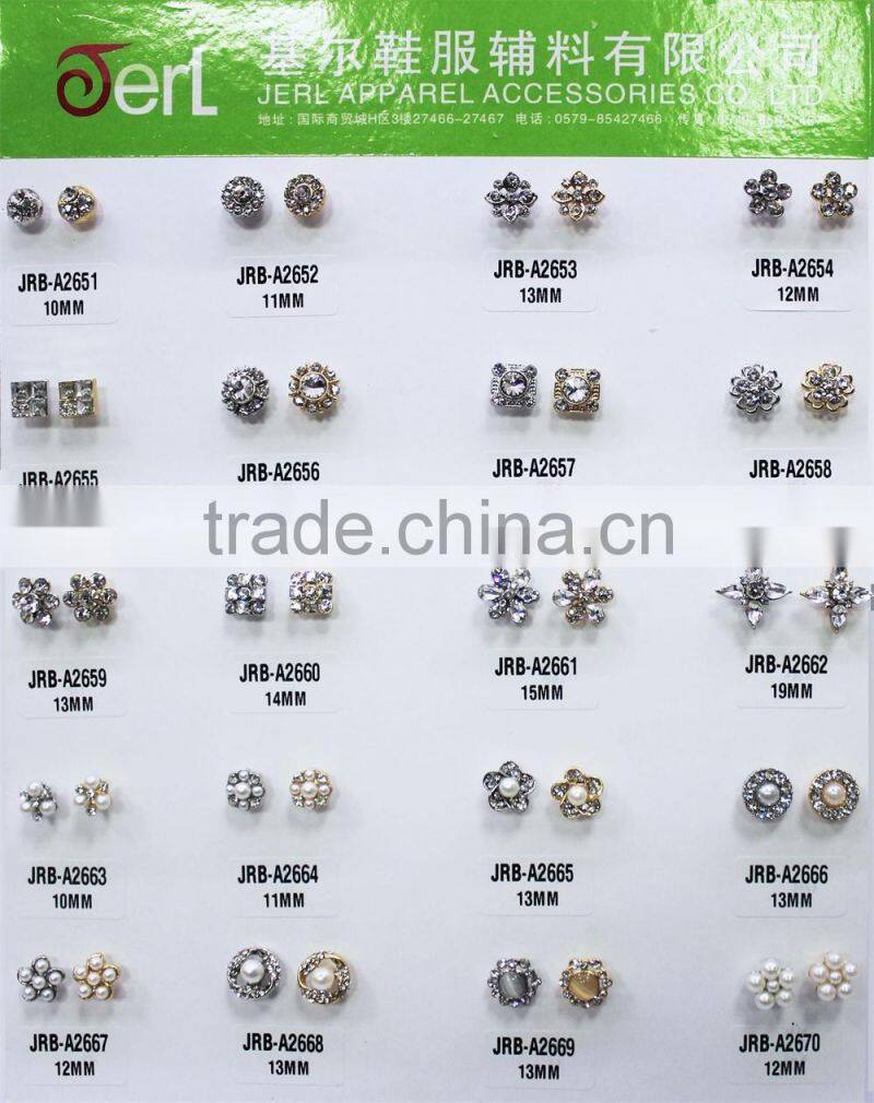 New arrival pearl rhinestone button for apparel