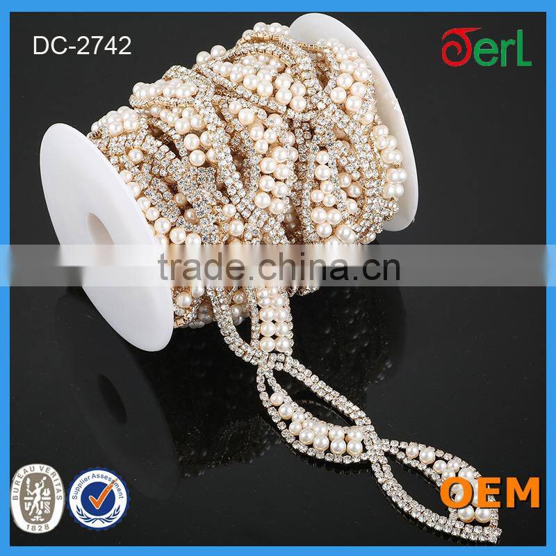 New Design Popular Shining Rhinestone Chain Trimming for Garment Decoration