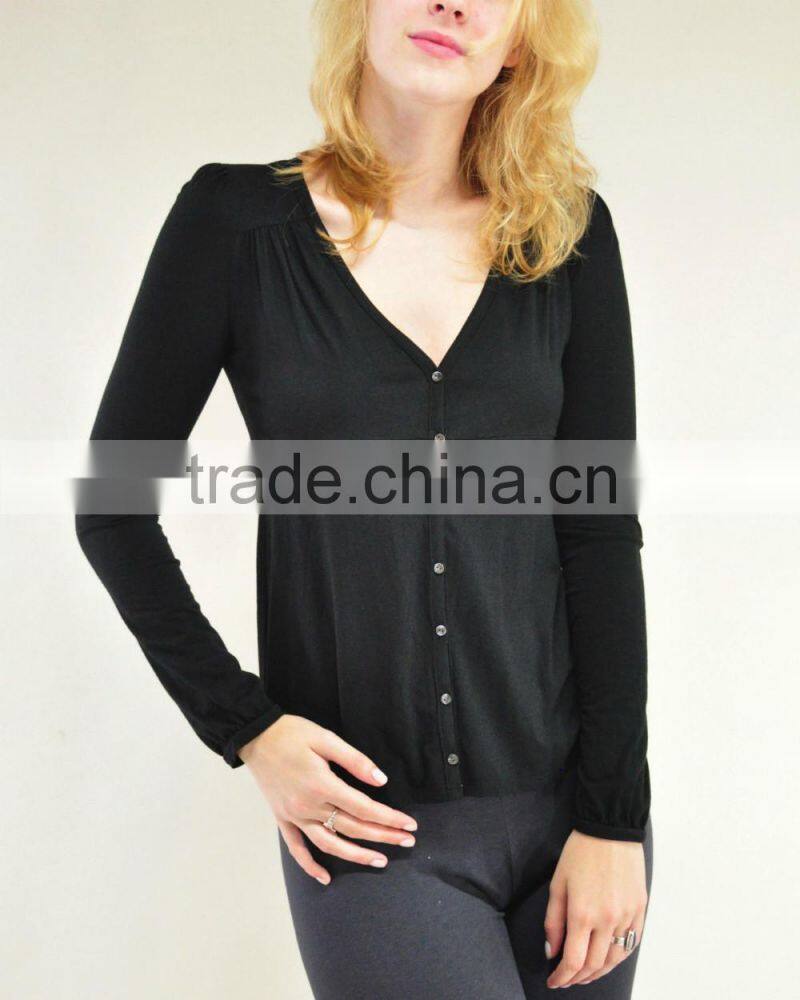 15JWB0151 woman 100%bamboo fiber thin light weight cardigan