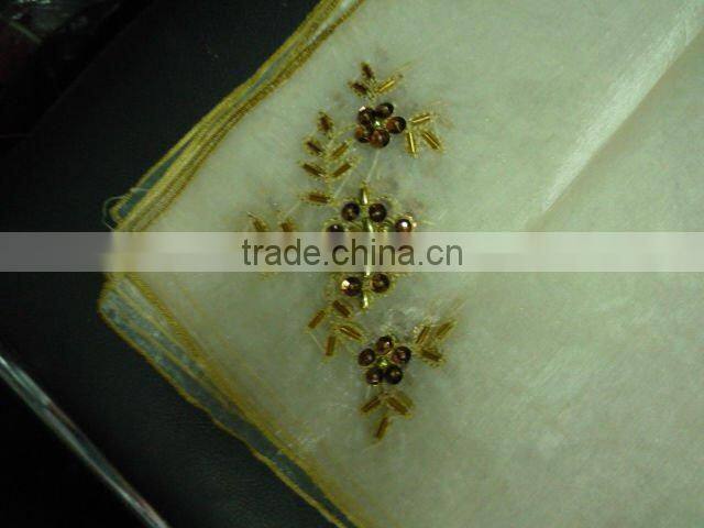 beaded embroidered table napkin