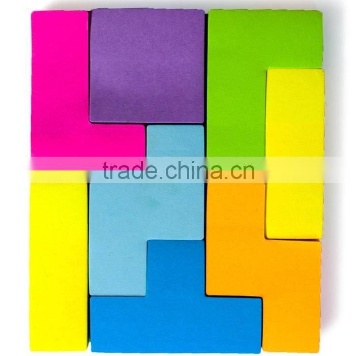 wholesale eco-friendly products letter shaped sticky notes Tetris notepad memo pad