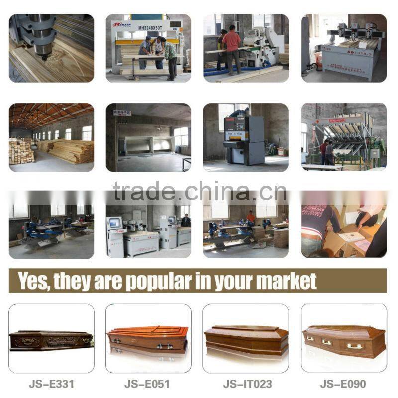 cheap simple oak funeral coffin beds from China