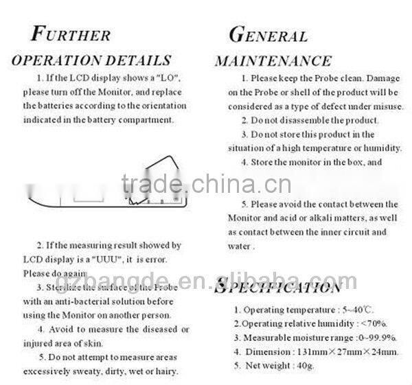 Home use portable Skin Moisture Meter for beauty machine BD-P011