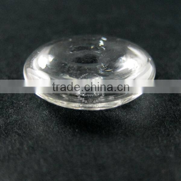 21mm transparent round flat surface glass dome cabochon with 3mm hole DIY jewelry supplies 3070066