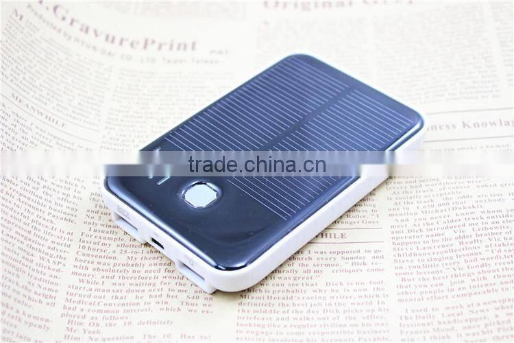 double ports 5000mah usb solar panel charger tree with micro input port