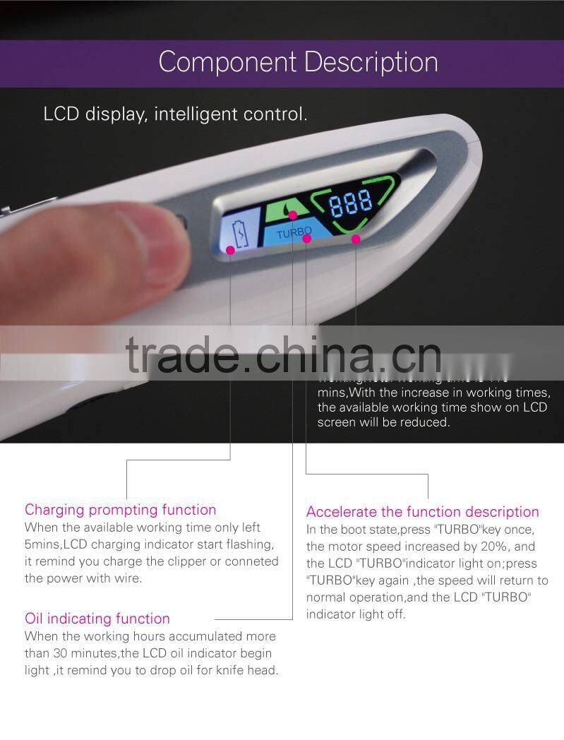 Rechargeable waterproof Hair Clipper.Zinc-plated titanium.NI-MH battery.professional.Hair Trimmer. ceramic blade