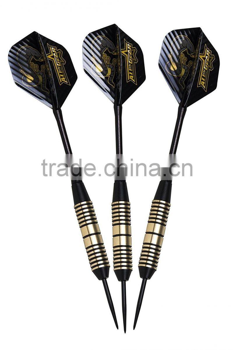 Darts 24 Grams, Brass Barrels And Features Steel Tips, 6 Aluminum Shafts, 3 PET Flights.