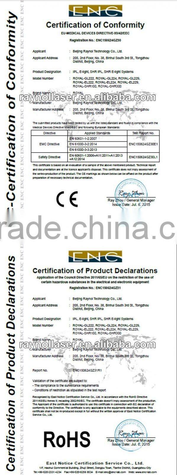 Vertical IPL Hair Removal Salon Equipment