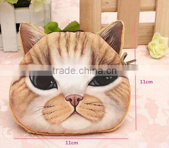 Very Cute Hot New Cat Face Coin Purse Zipper Pouch Money Coin Card Wallet Purse Case Makeup Bag Small
